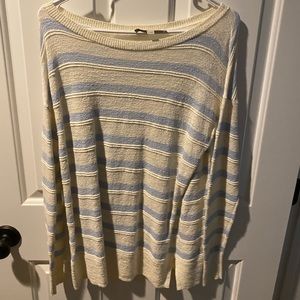 LOFT / blue cream sweater - XS